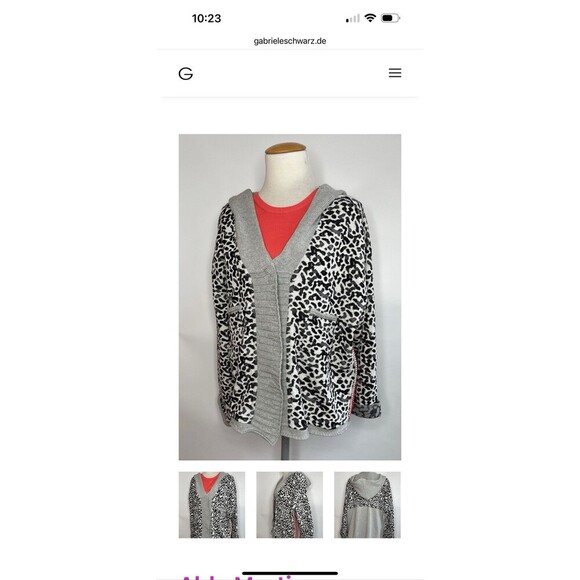 Aldo Martins Cardigan Sz 10 Animal Print Snaps Pockets Hooded Designer Spain - Picture 1 of 16